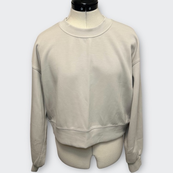 LULULEMON Softstreme Perfectly Oversized Cropped Crew Sweatshirt Bone 4 Small - Picture 2 of 5